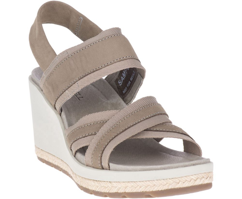 Merrell Sandals Grey - Kaiteri Wedge Strap - Womens 54GXEYLWK
